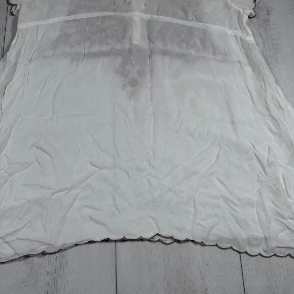 Johnny Was Tunic Blouse Womens Large White Lace Embroidered Sheer Boho Top - Picture 10 of 16